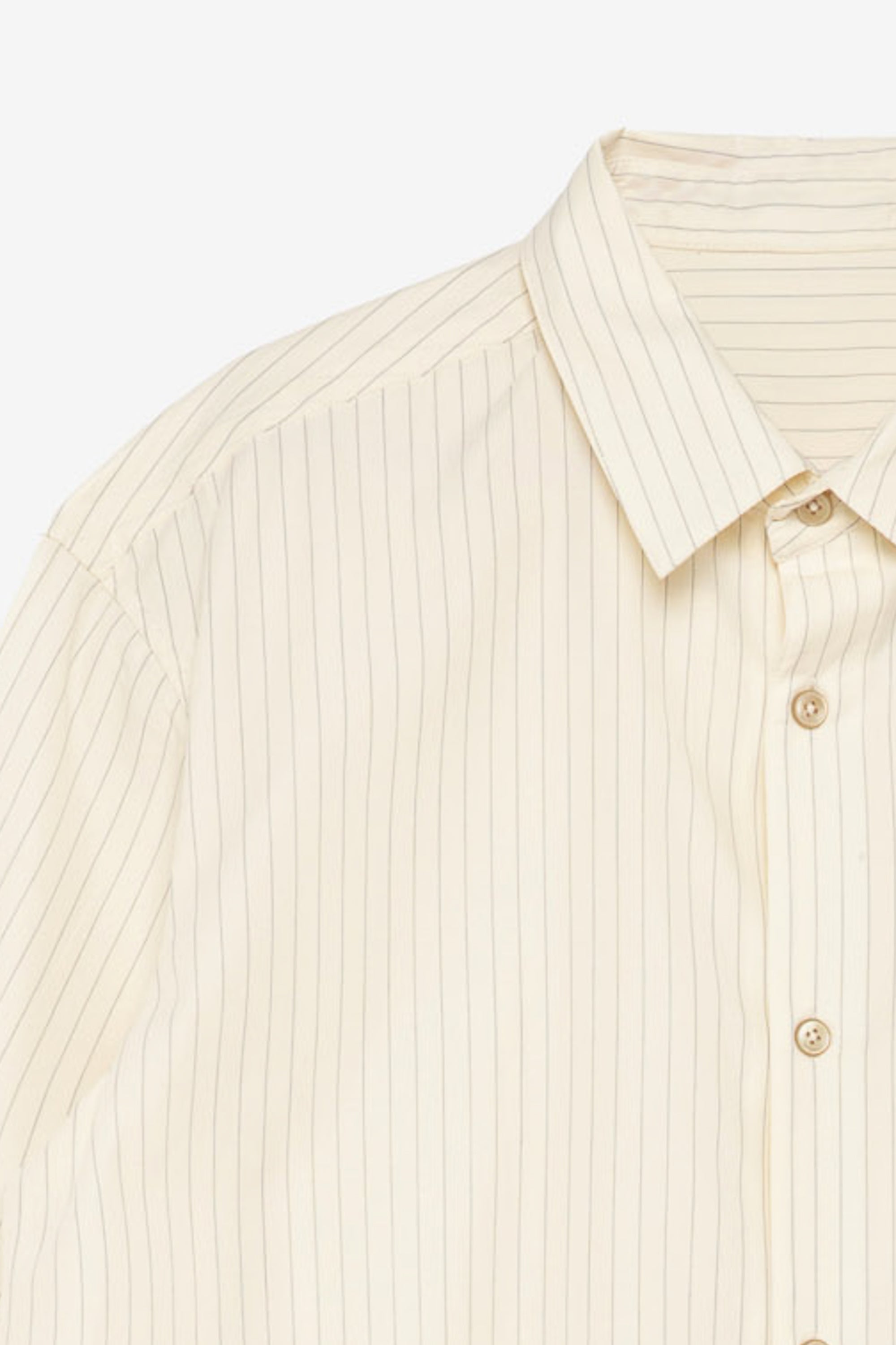 Cream button shirt with pin stripes