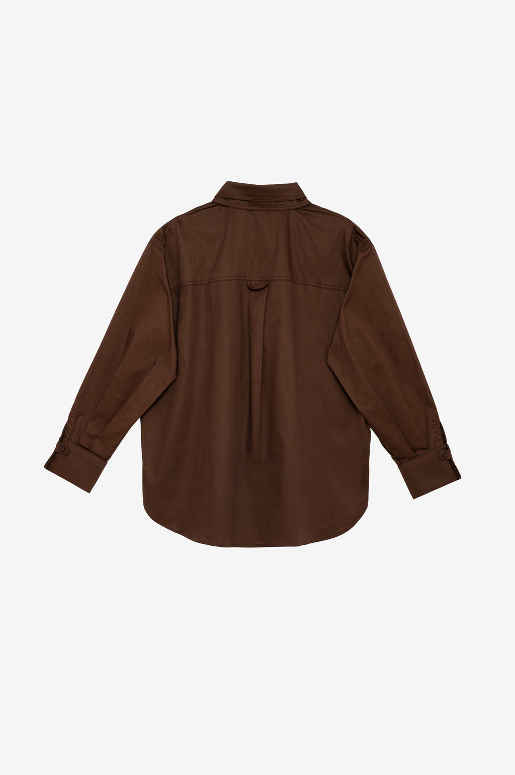 Brown button shirt with double collar