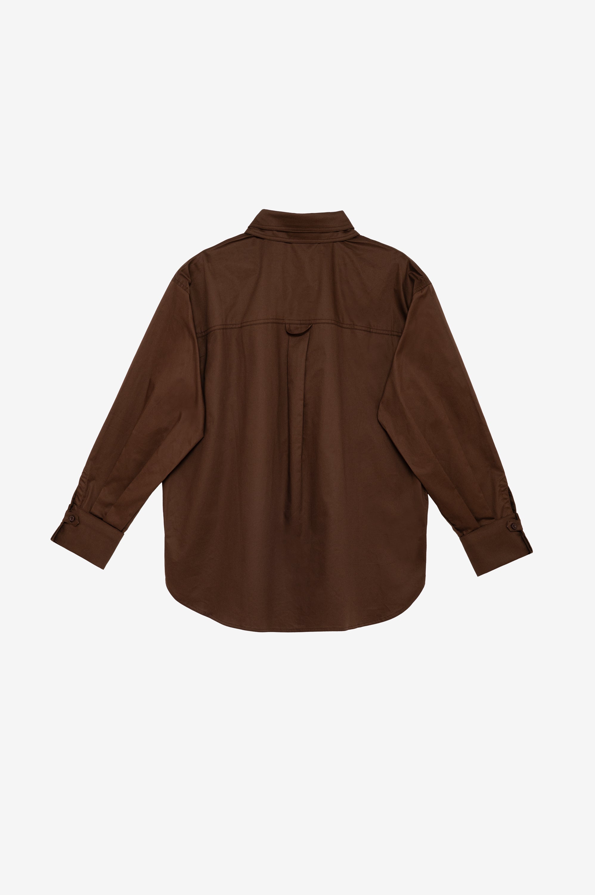 Brown button shirt with double collar
