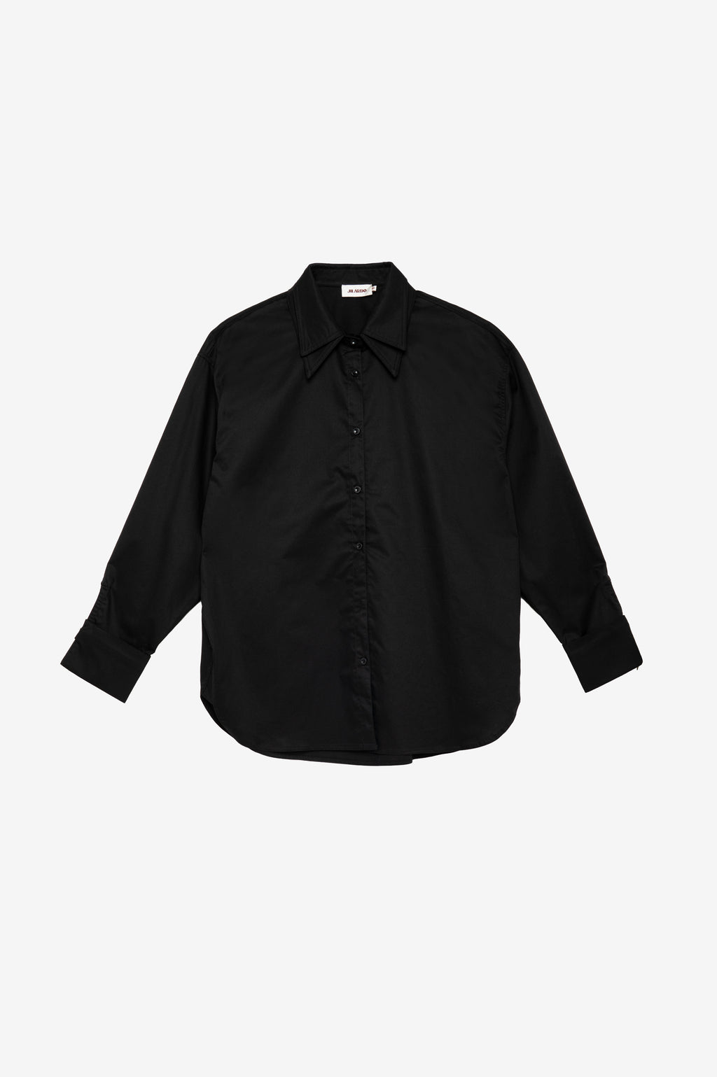 Black button shirt with double collar