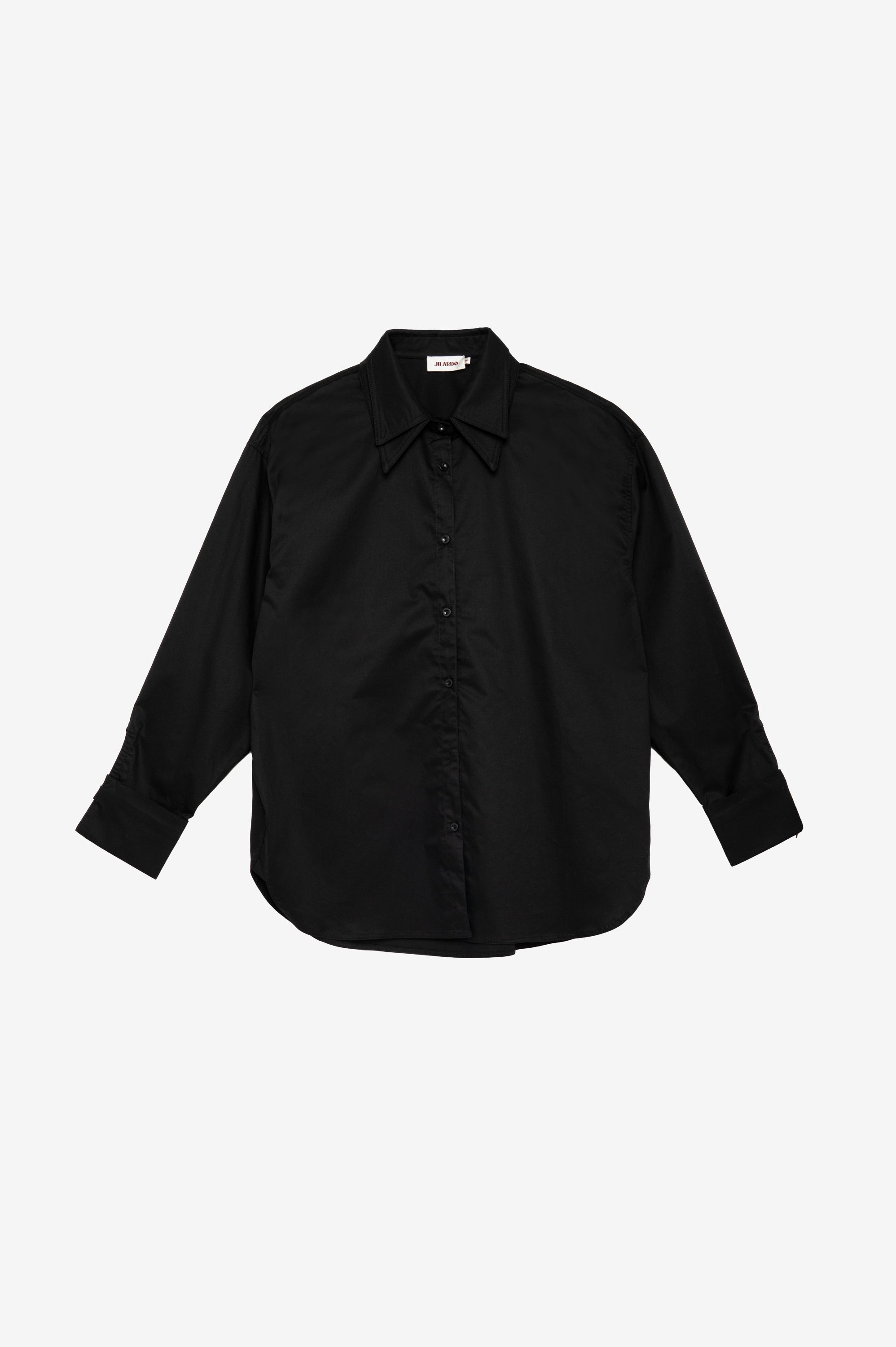 Black button shirt with double collar