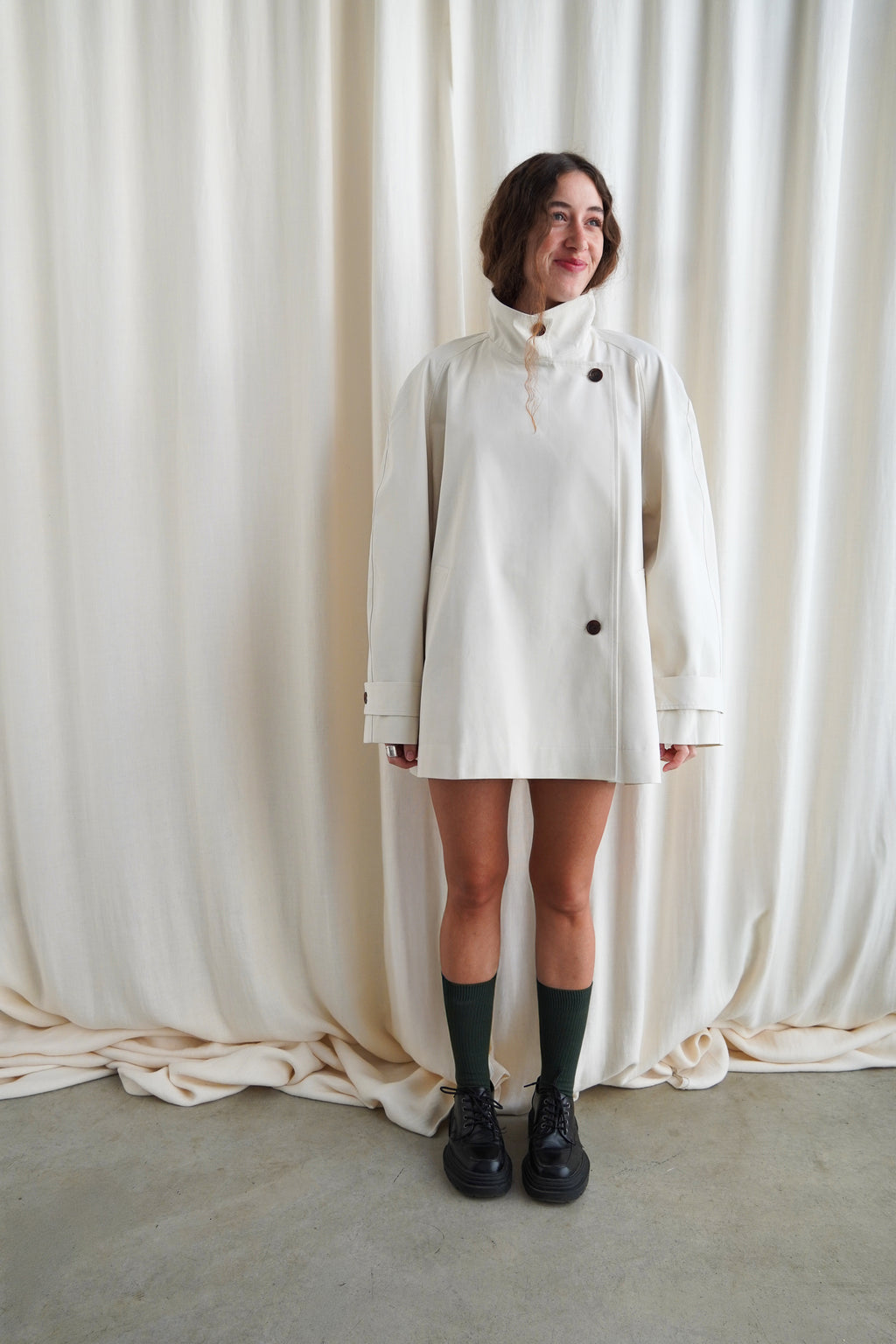 Cream trench coat