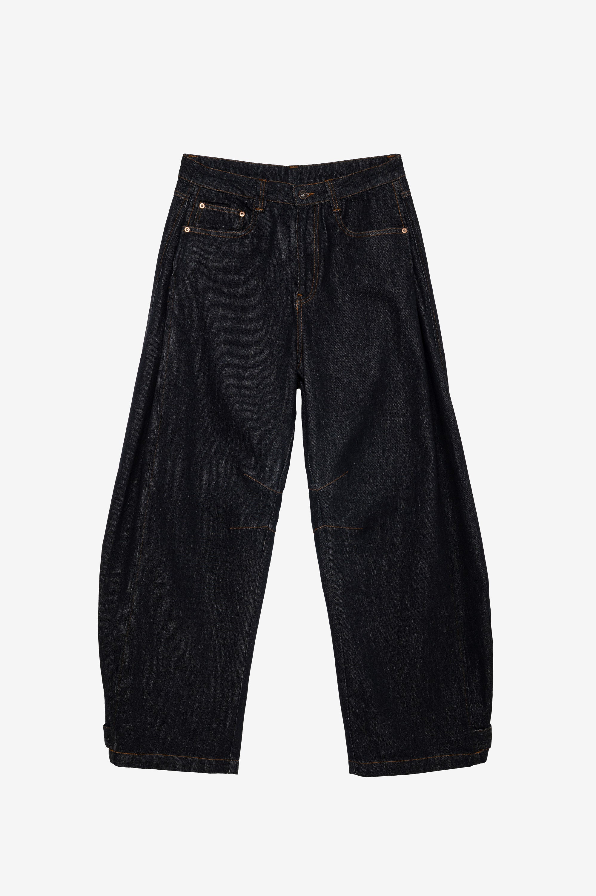 Dark blue barrel jeans