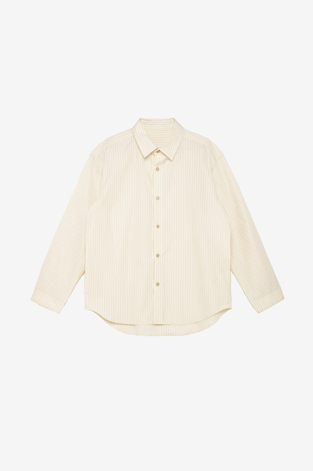 Cream button shirt with pin stripes