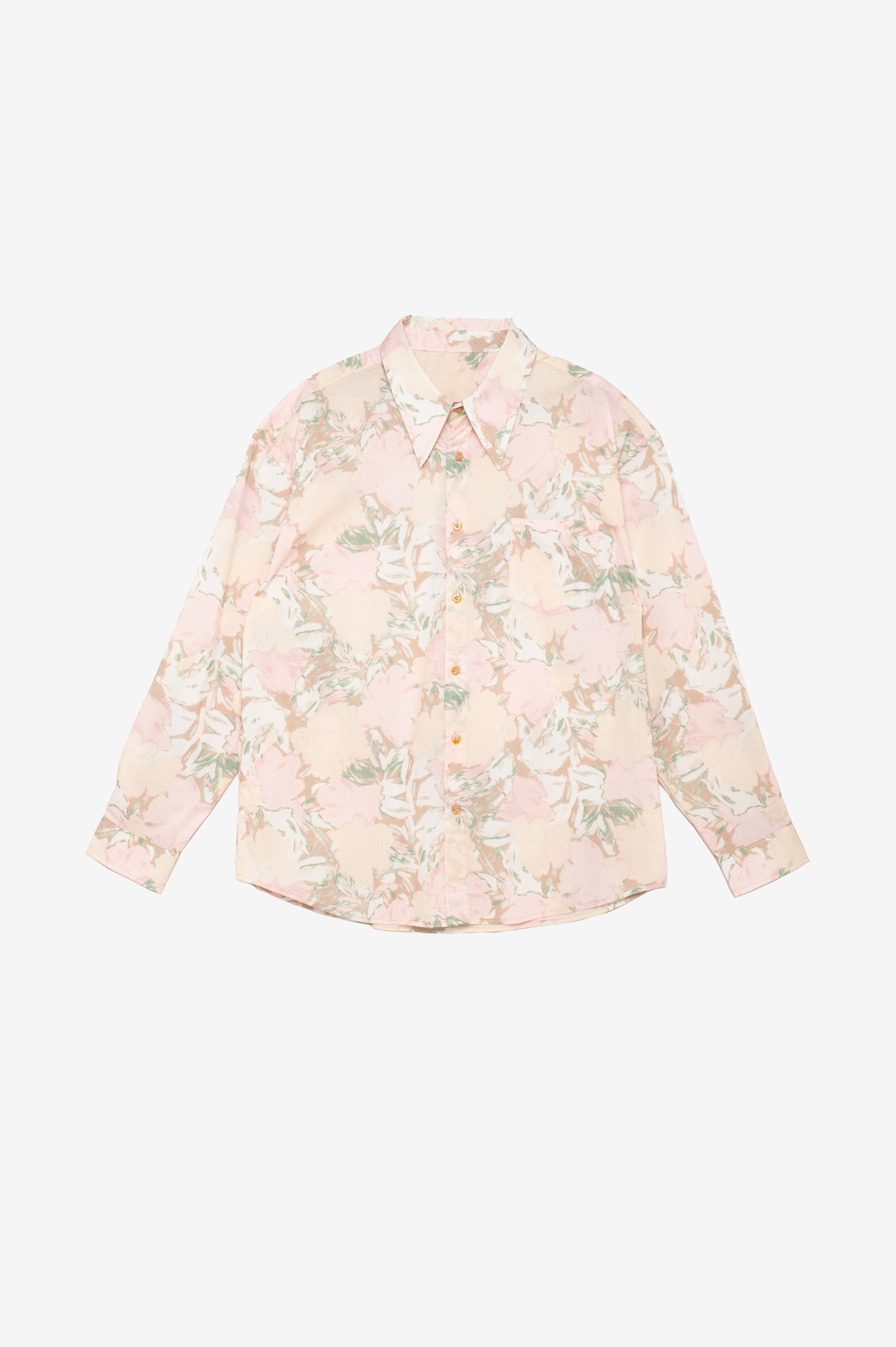 Floral patterned button oversize shirt