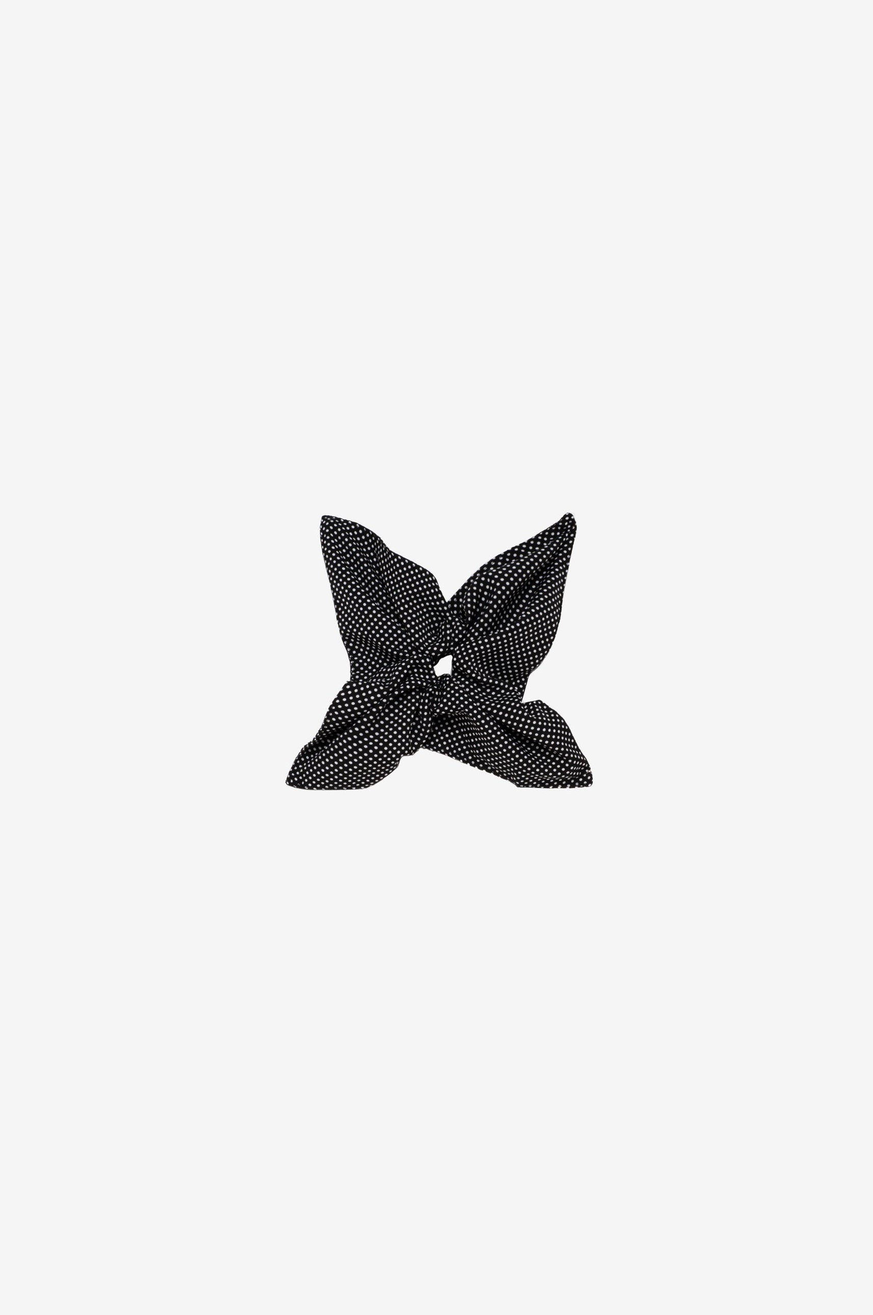 Black polka dot scrunchie