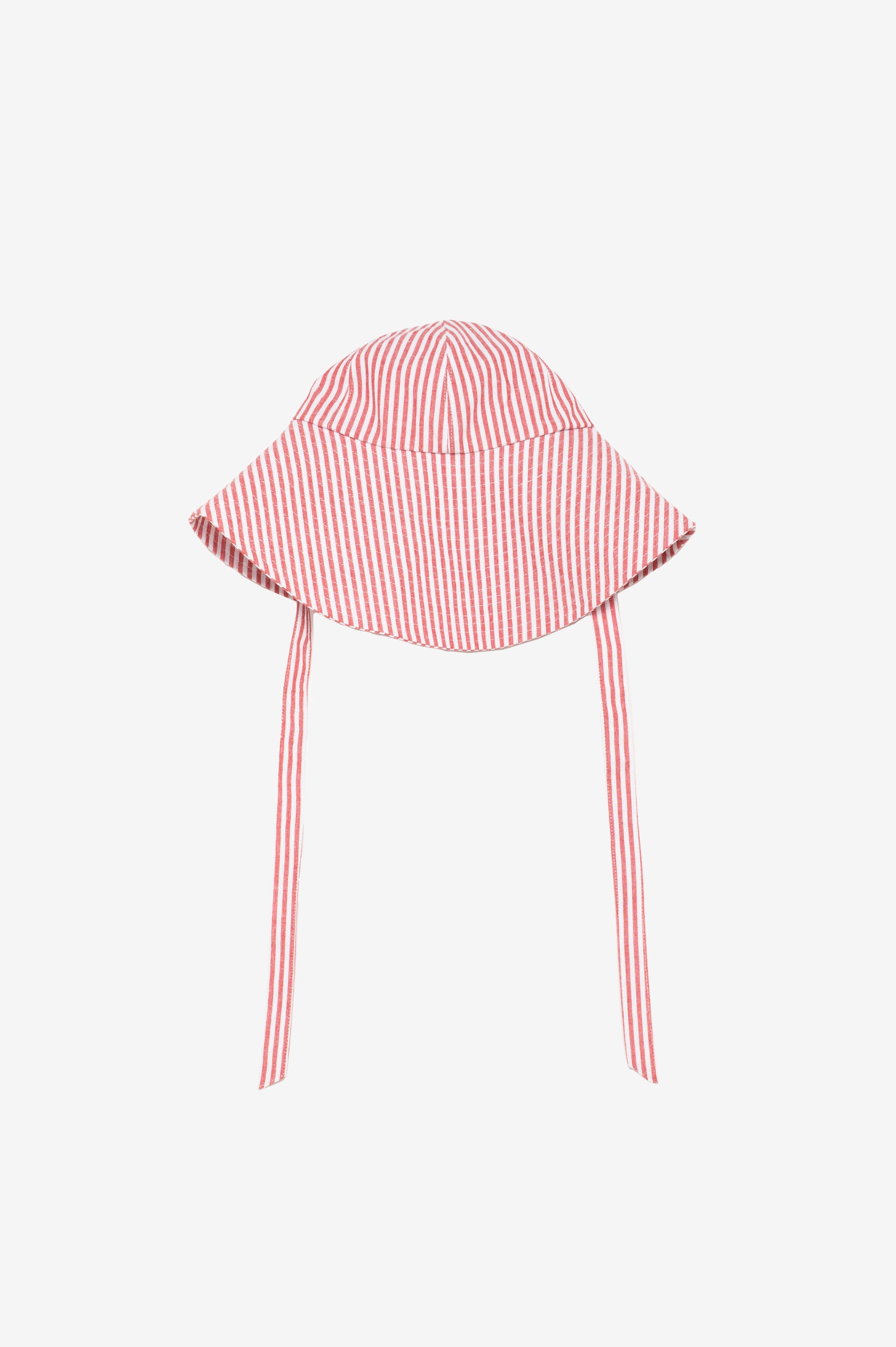 Red and white striped women hat 