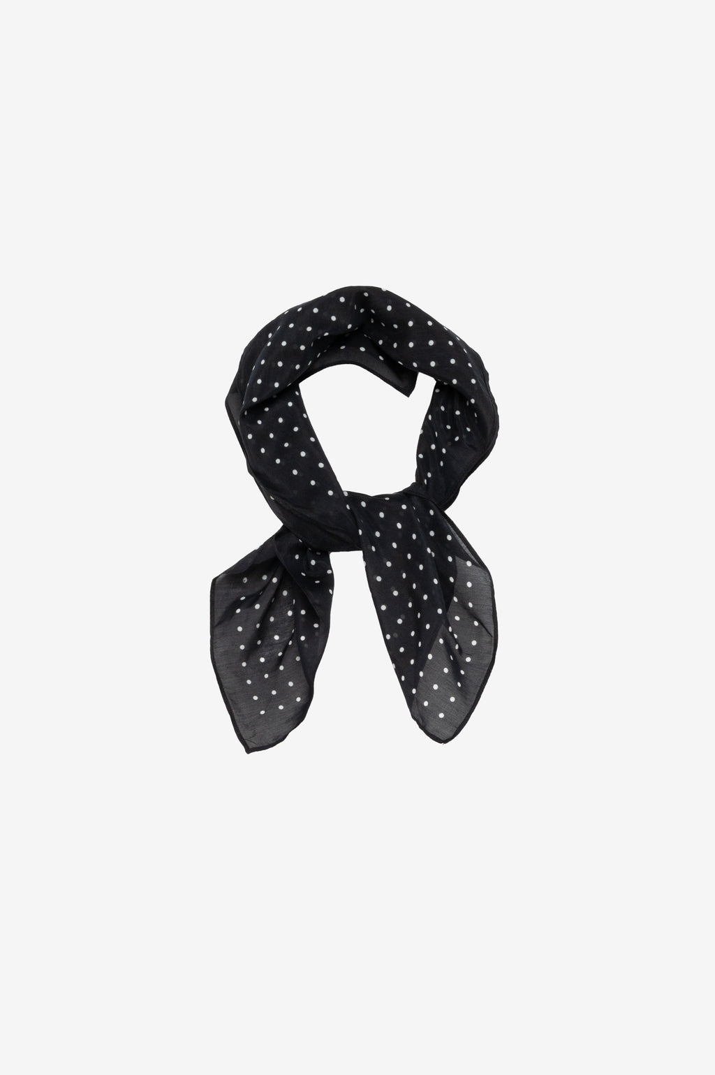 Black polka dot scarf