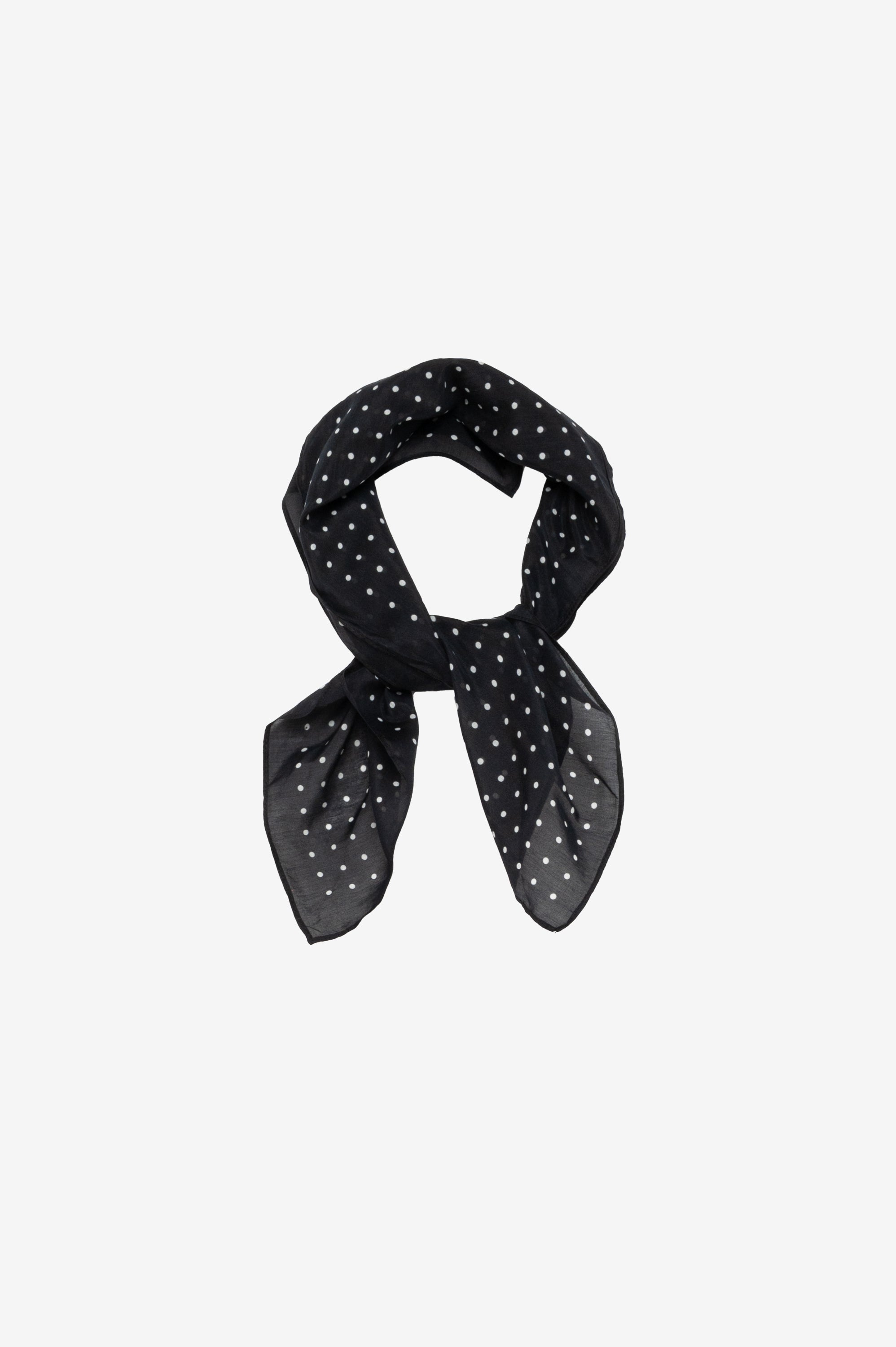Black polka dot scarf