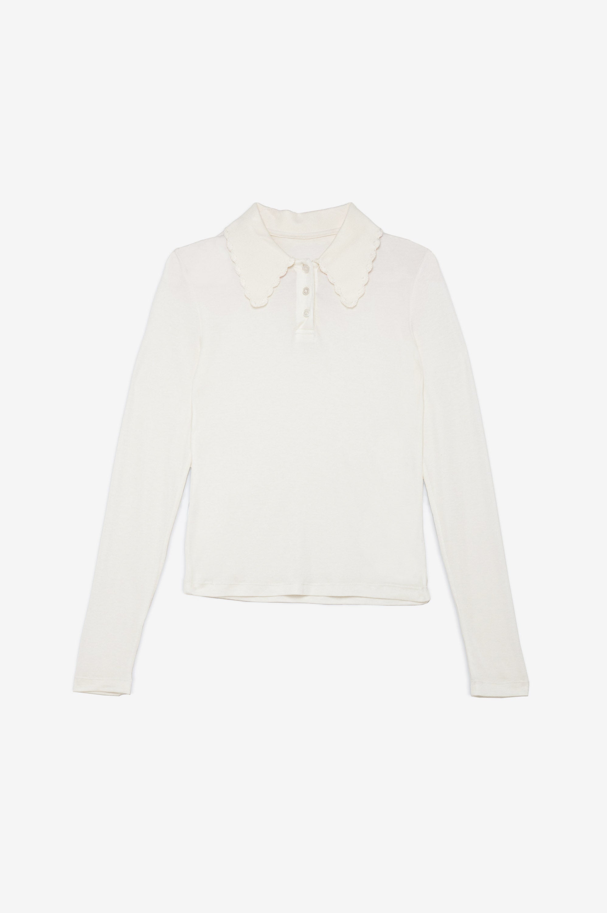 White blouse with lace collar