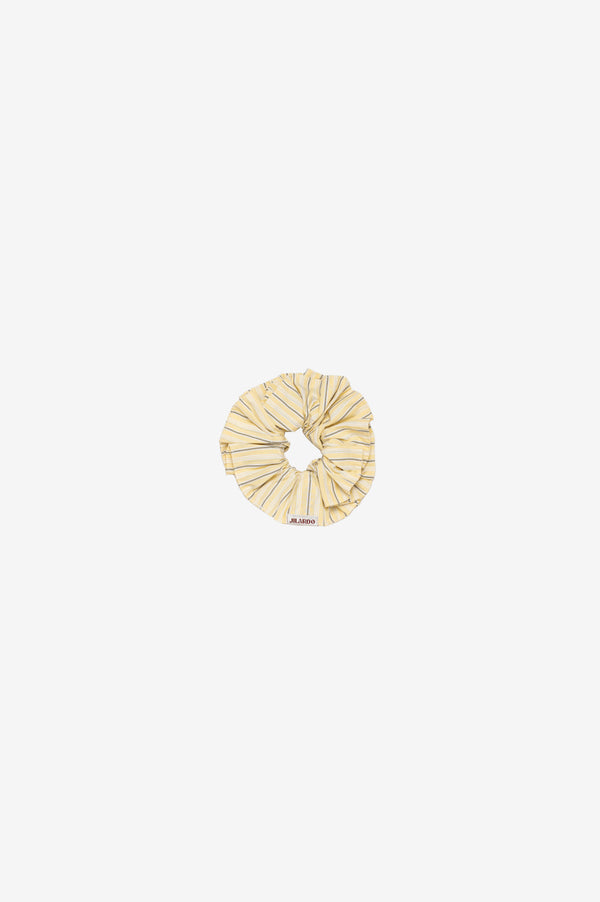 yellow scrunchie with strips