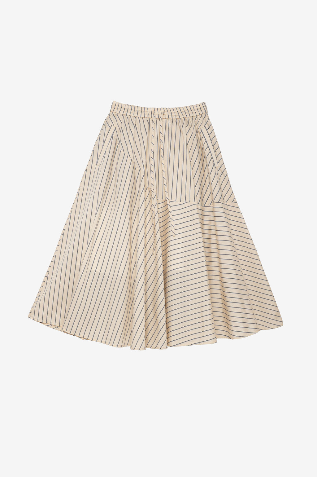 Beige black striped skirt 