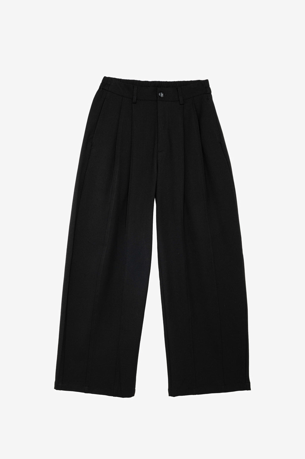 Black wide-leg tailored pants