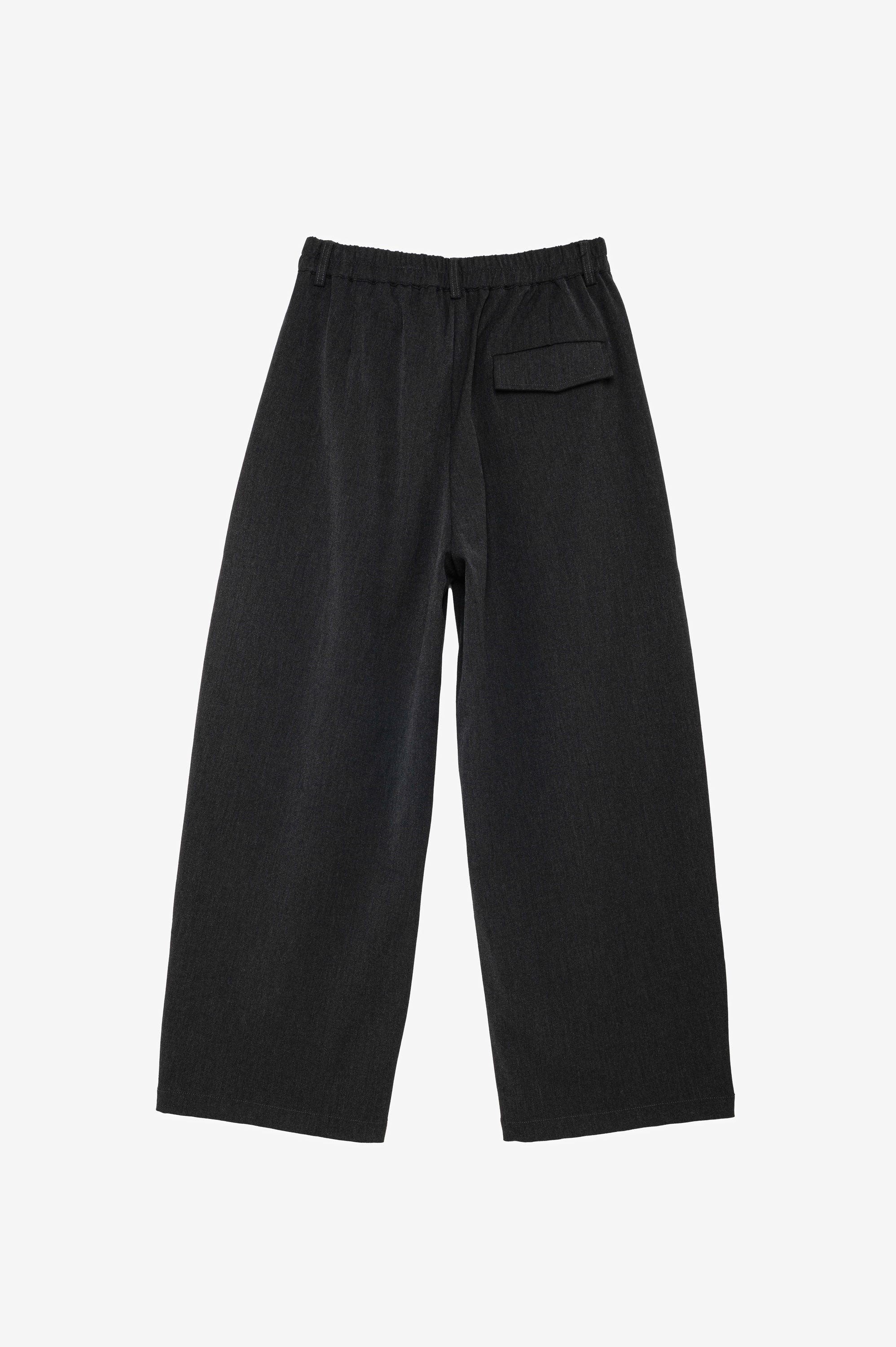 Gray wide-leg tailored pants