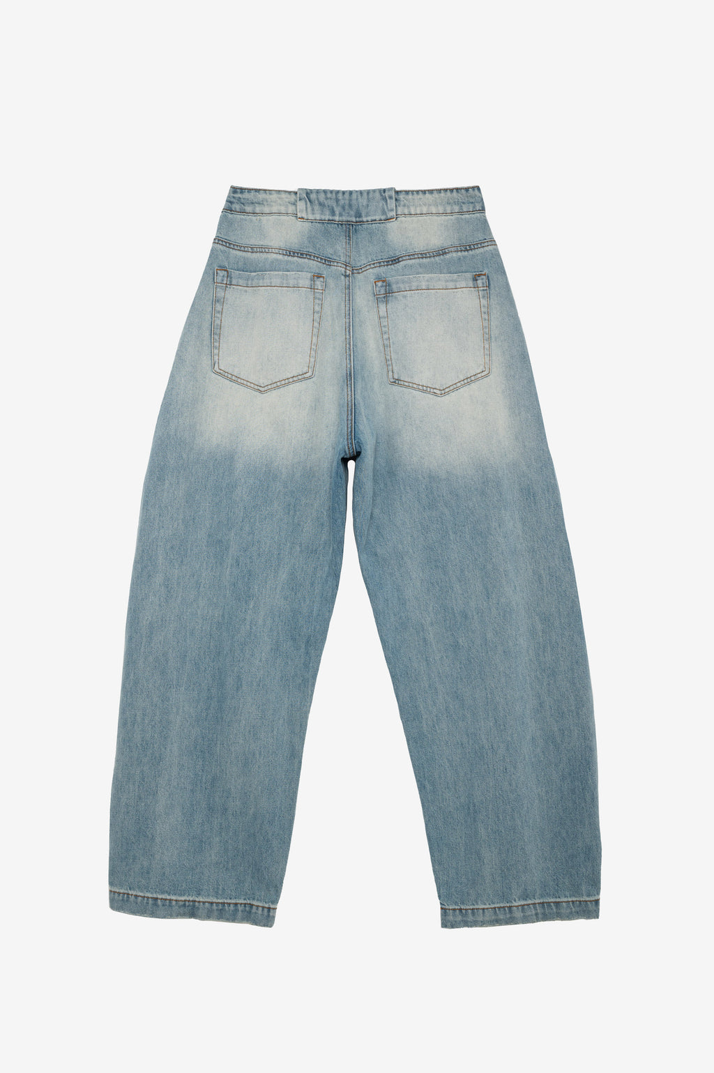 Light blue barrel jeans
